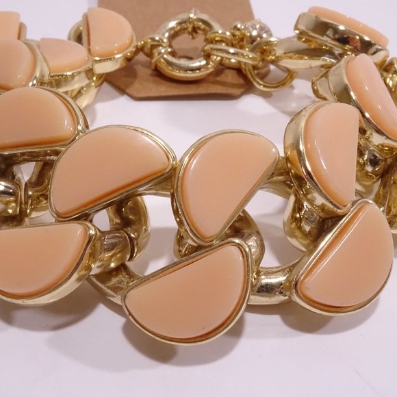 Lee Angel  Half-Moon Howlite and Steel bracelet NWT $198.00 Peach Neiman Marc - Picture 4 of 8